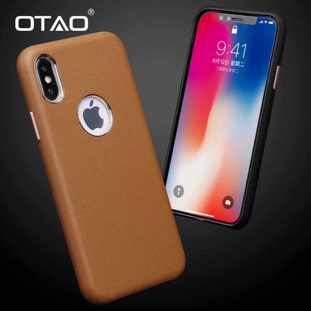 OTAO кожаный Ретро Чехол для iPhone X XS MAX XR 8 7 Plus 6 6s бархатный чехол с логотипом отверстие чехол для iPhone 8Plus тонкий ударопрочный чехол Fundas