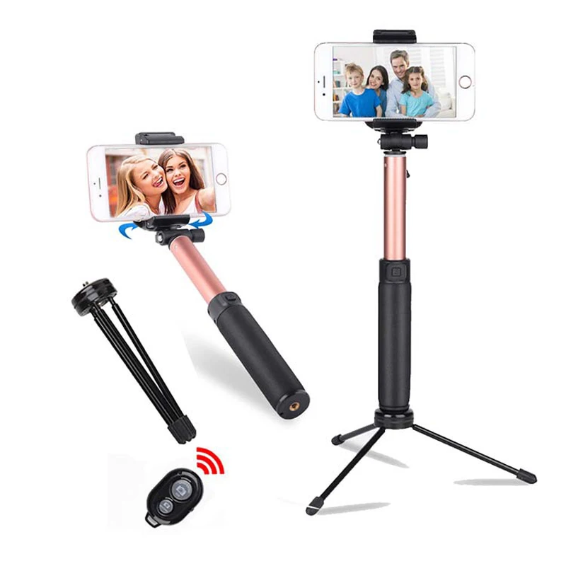 

Wireless Bluetooth Selfie Stick with Rearview Mirror Shutter Remote Selfie Telescopic Tripod Set for Mobile Phone