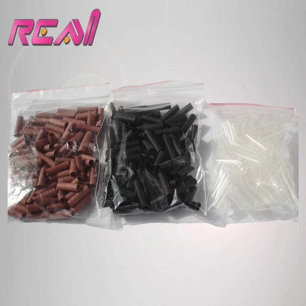 1000pcs Black color Heat Melt Lined With Silicone Hair Shrinkable Tube
