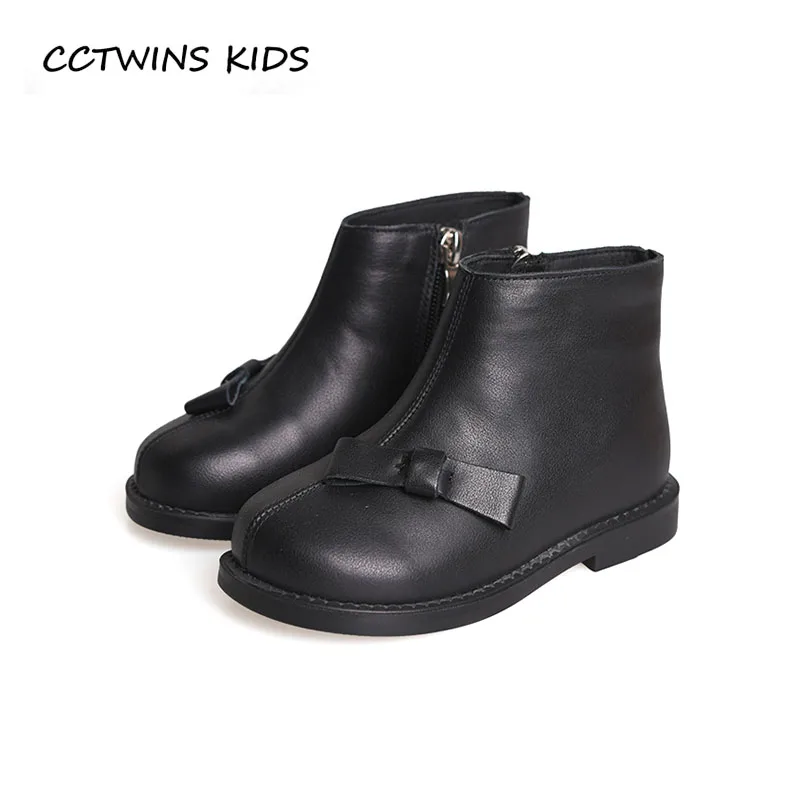 

CCTWINS KIDS 2018 Autumn Children Butterfly Boot Baby Girl Princess Shoe Toddler Genuine Leather Ankle Boot Black CF1532