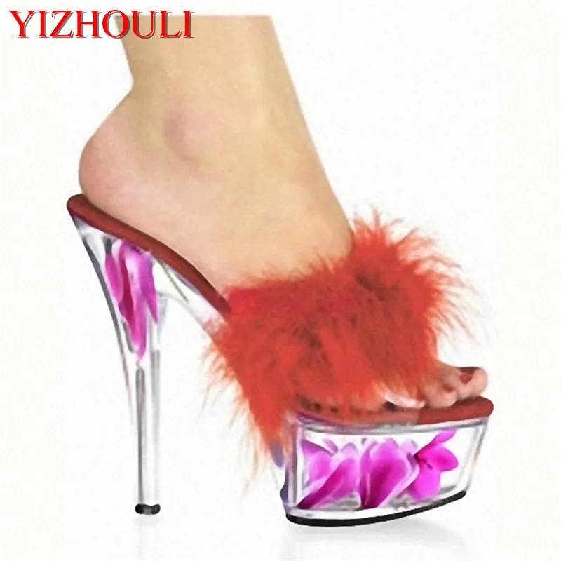 Spring new charm shows 15 cm high fashion shoes with cool slippers crystal wedding Sandals