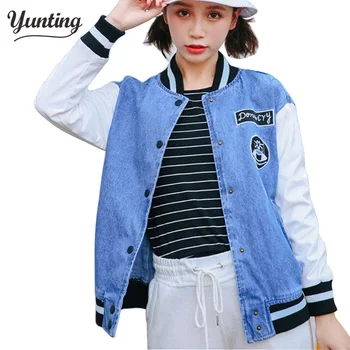 

2018 Women New Fashion Single Button Long Sleeve Loose Denim Coat ,Jeans Top For Women High Quality