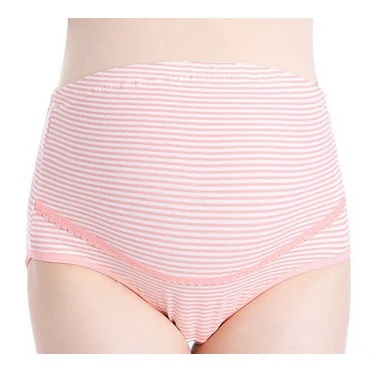 2 Pregnant Women Briefs Adjustable Underpants High Waist Maternity Cotton Underwear Stripe Pattern Pregnancy Briefs Cotton Pants