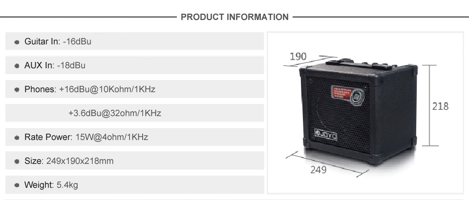 JOYO DC-15 акустический Электрический усилитель бас гитара мульти эффекты стерео динамик цифровой регулятор громкости усилитель аксессуары для гитары