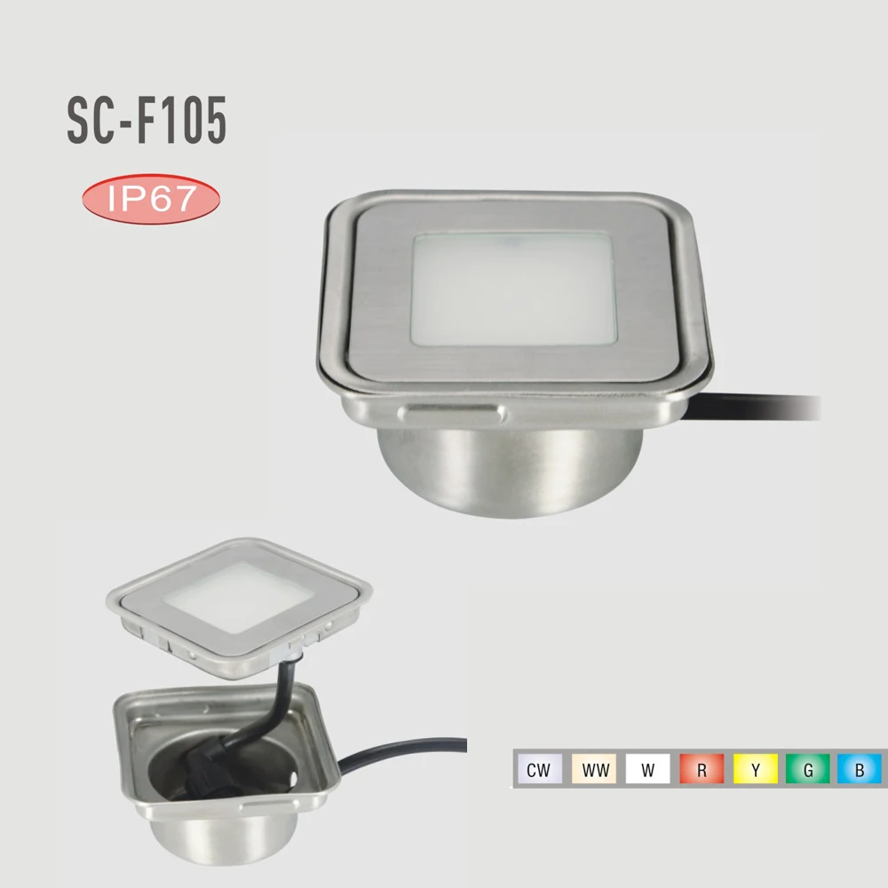0.6 Вт Нержавеющая сталь светодиодный светильник inground DC12V открытый свет с лестницы Вставить Box Set 20 (R G B Y WW CW W RGB)