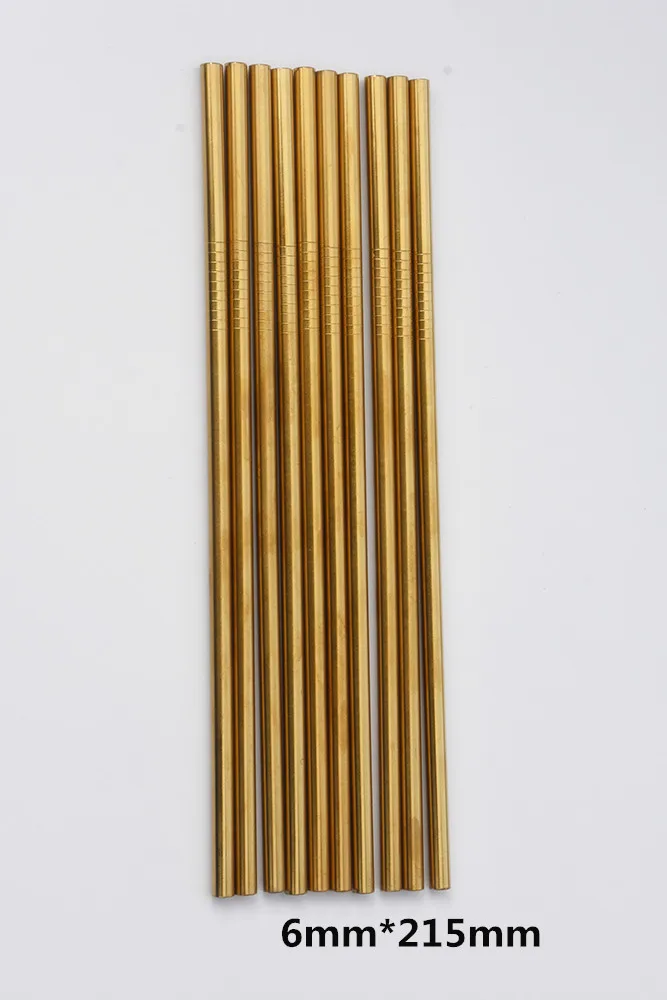 WOWSHINE factory new gold stainless steel 304 drinking straw 10pcs/lot dishwashers safe rust