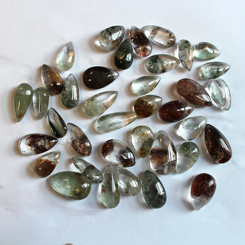 

1PCS Green Ghost Phantom Stone Crystal Quartz Gemstone Specimen Healing Stone 20*15MM Ghost Phantom Stone Natural