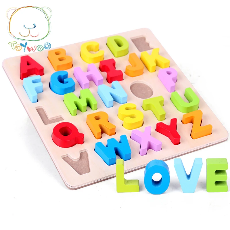 

Kid Early Educational Toys Baby Hand Grasp Wooden Puzzle Toy Alphabet And Digit Learning Education Child Wood Jigsaw Toy