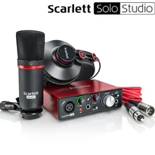 Focusrite Scarlett Solo Studio 2-го поколения USB звуковая карта usb аудио интерфейс+ CM25 конденсаторный микрофон+ гарнитура HP60