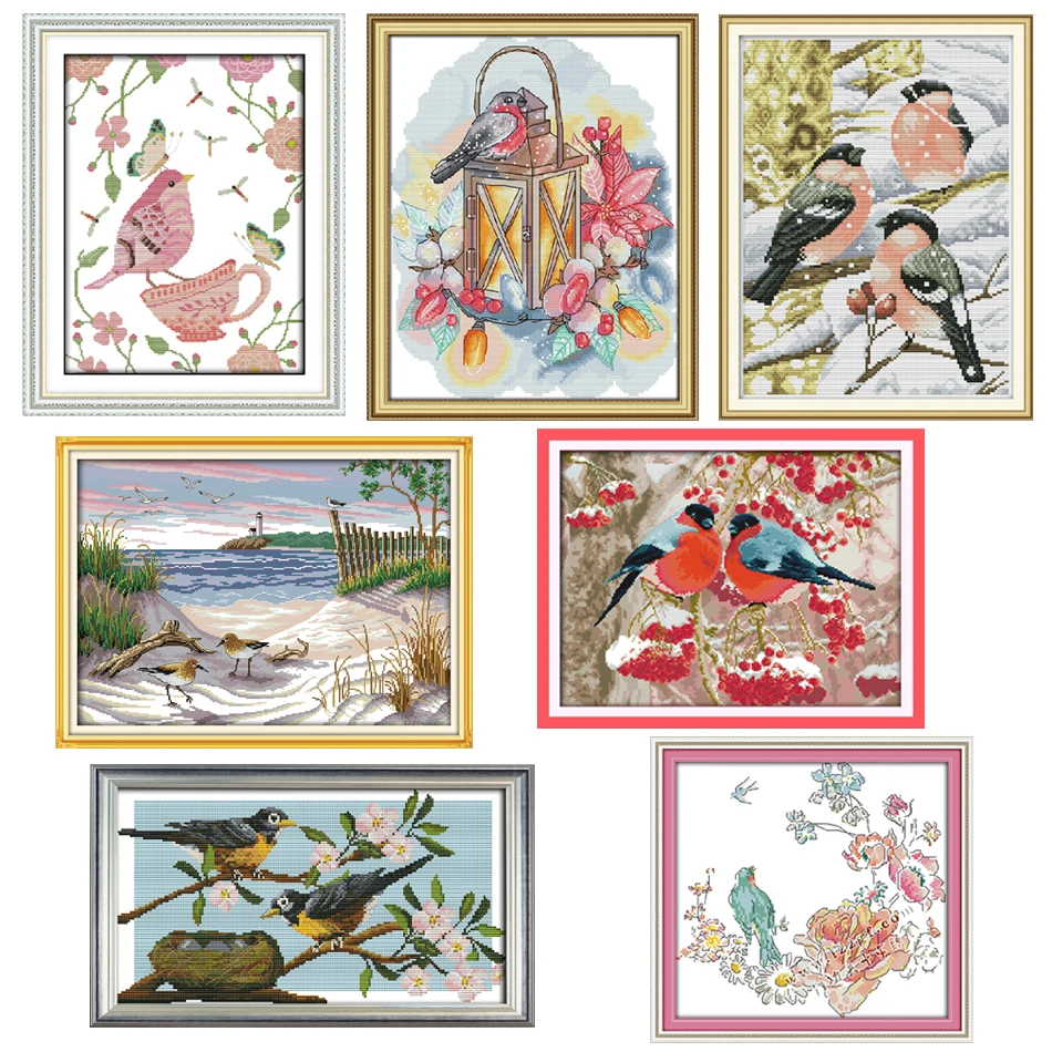 

Joy Sunday,birds,cross stitch embroidery set,printing cloth embroidery kit,birds pattern embroidery kit,cross stitch pattern