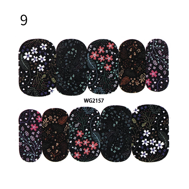 Nail Water Decals Transfer Stickers Flower Tropical Images Nail Art Manicure Tips Decoration for UV Gel Polish - Цвет: Pattern 9