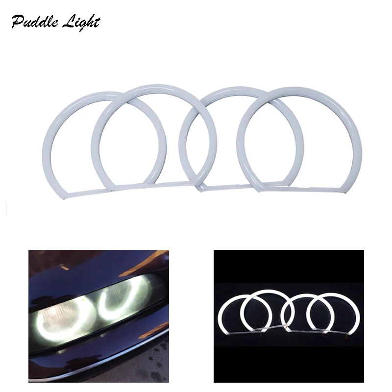 

Car-styling 1 SET (2X106mm+2X131mm )White Halo Cotton Light car smd LED Angel eyes for BMW E46 E8 X3non projector auto lighting
