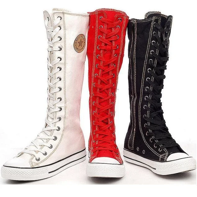 canvas leather boots