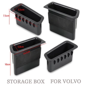 

4pcs Front & Rear Phone Money Parking Card Plastic Door Container Armrest Storage Box Black New For V/OLVO XC60 2008-2015