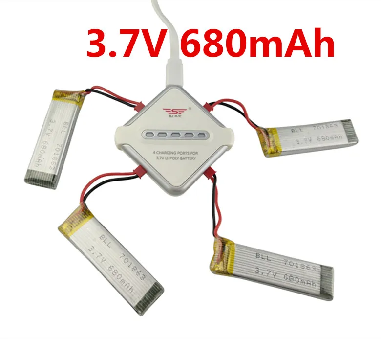 

BLL Free Shipping JST 4-port Charger+4pcs 3.7V 600mAH Battery For UDI U817A U818A U818 WLtoys V959 V929 V222 SYMA S032 H107N