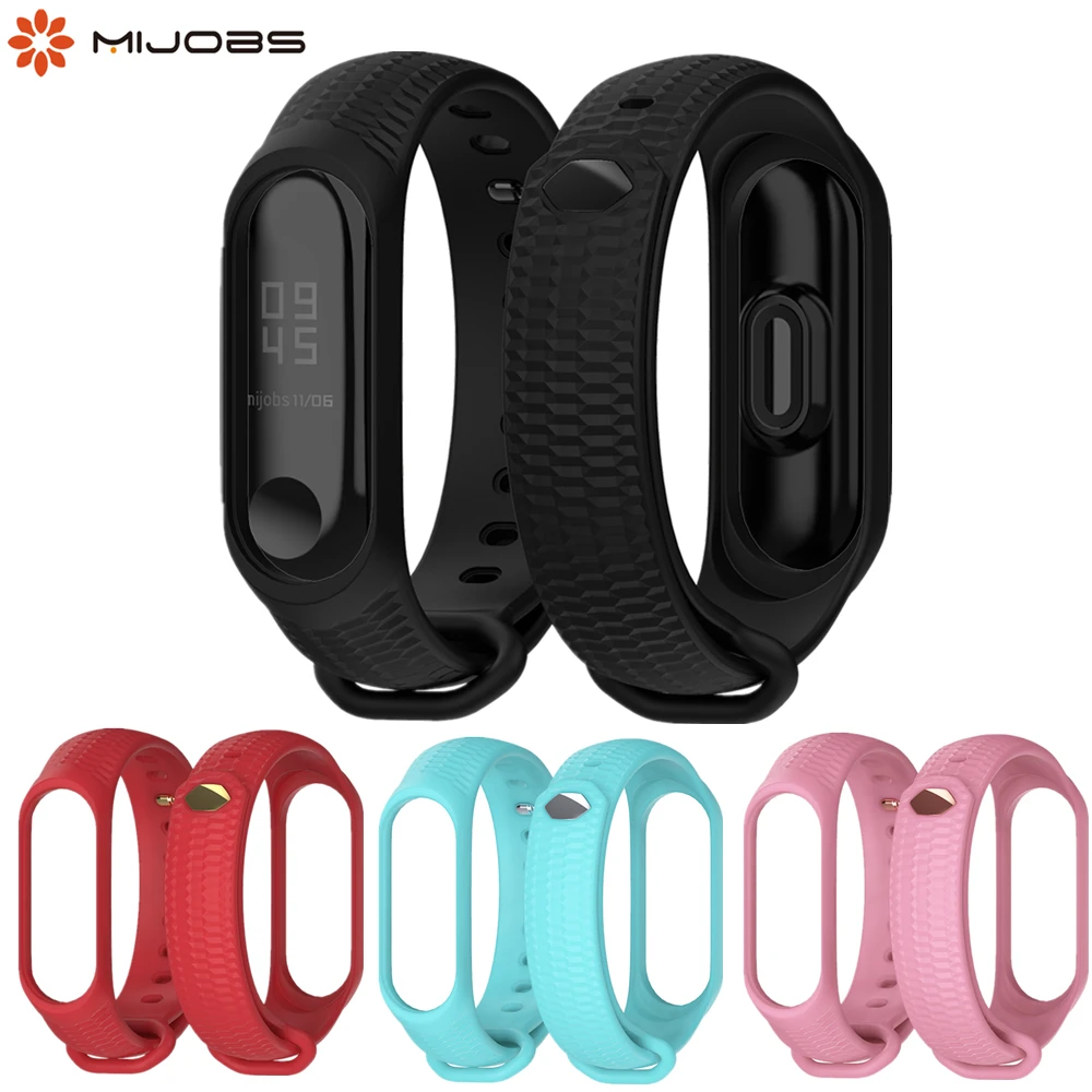 Силиконовый ремешок для Xiaomi Mi Band 3 4 аксессуары умных часов спортивный браслет Miband
