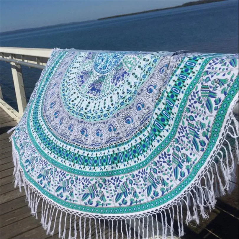 2019 new Beach Round Hippie Tassel Tapestry Beach Throw Mandala Towel Yoga Mat Bohemian drop shipping #3M04 (6)