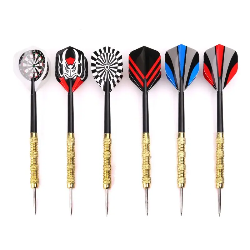 

18pcs 14g Professional Plated Copper Dart Nice Flight Steel Tip Darts 6 Patterns W20