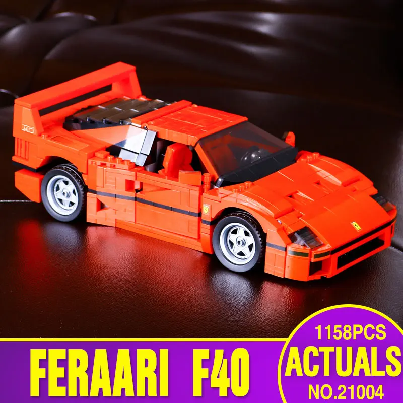 2016 1158pcs font b LEPIN b font 21004 F40 Sports Car Model Building Blocks Kits Minifigures