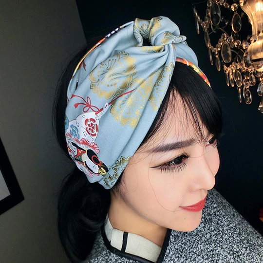 Donna vintage anni '50 Geisha rockabilly pin up style accessori per capelli  bandana bandeau cheveux sciarpa foulard cheveux femmes mujer - AliExpress