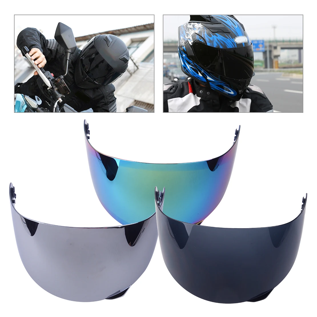 DWCX New 1Pc Motorcycle Helmet Full Face Wind Shield Anti glare Sun