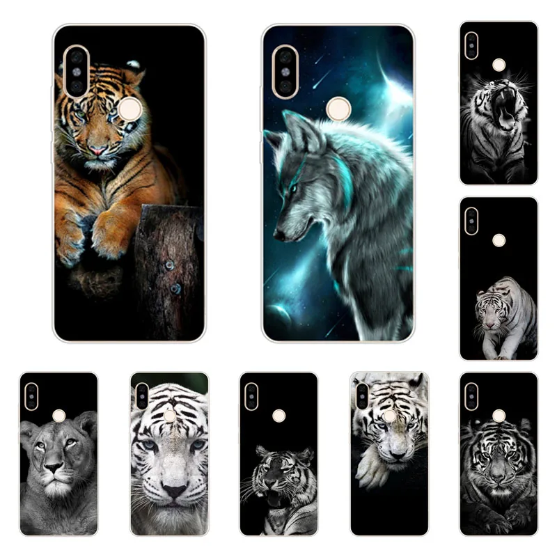 xiaomi mi A2 lite Case Silicon Tigers and lions Painting Soft TPU Back Cover for Protect Phone cases |