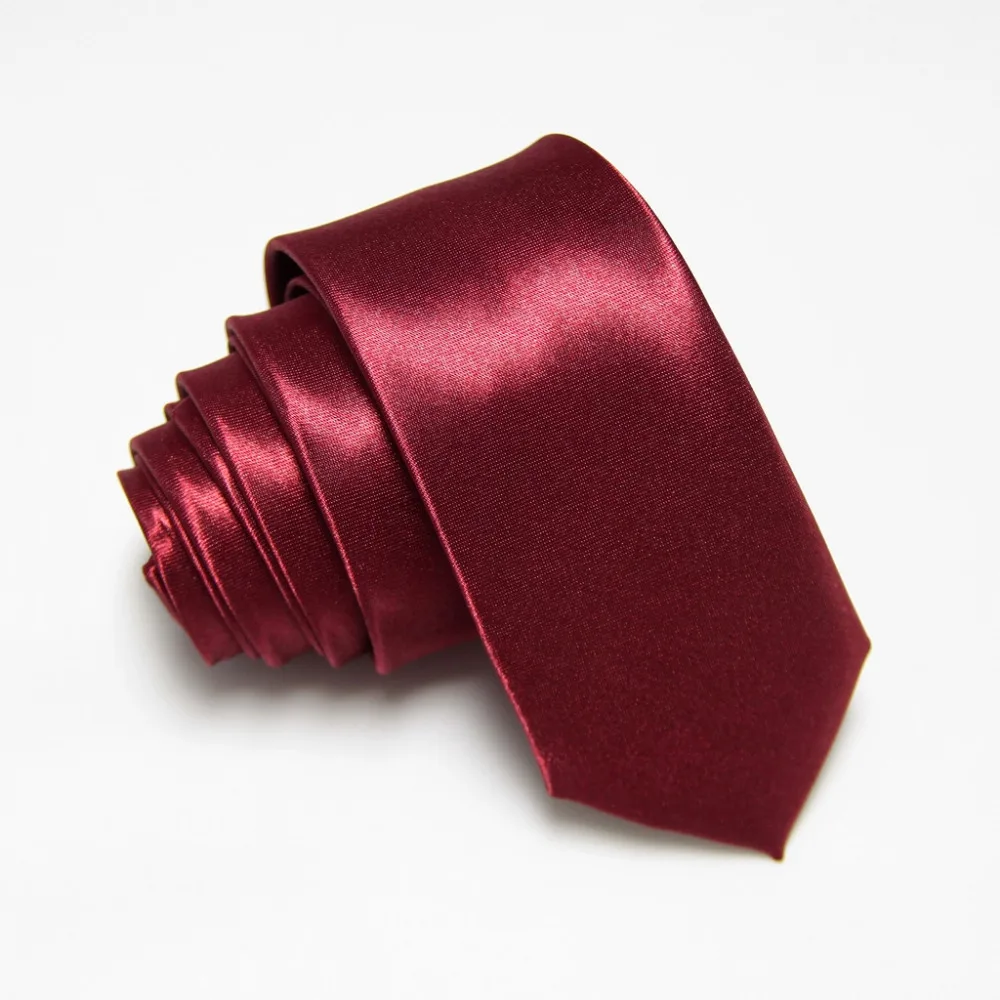 

HOOYI 2019 polyester men's neck tie 5cm width burgundy Gravata Slim Cravat Wedding