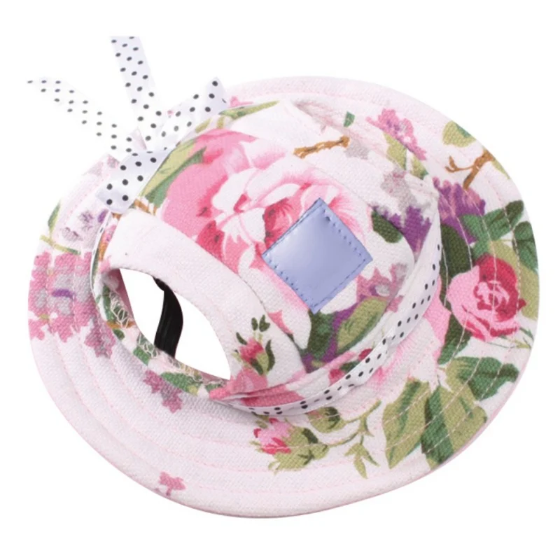 Cane bello Maglia Del Cappello Del Sole Traspirante Visiere del Cucciolo del Gatto Berretto Da Baseball Accessori di Alta Qualità di Colore Rosa Del Fiore di Disegno Della Banda Del Cappello Della Principessa