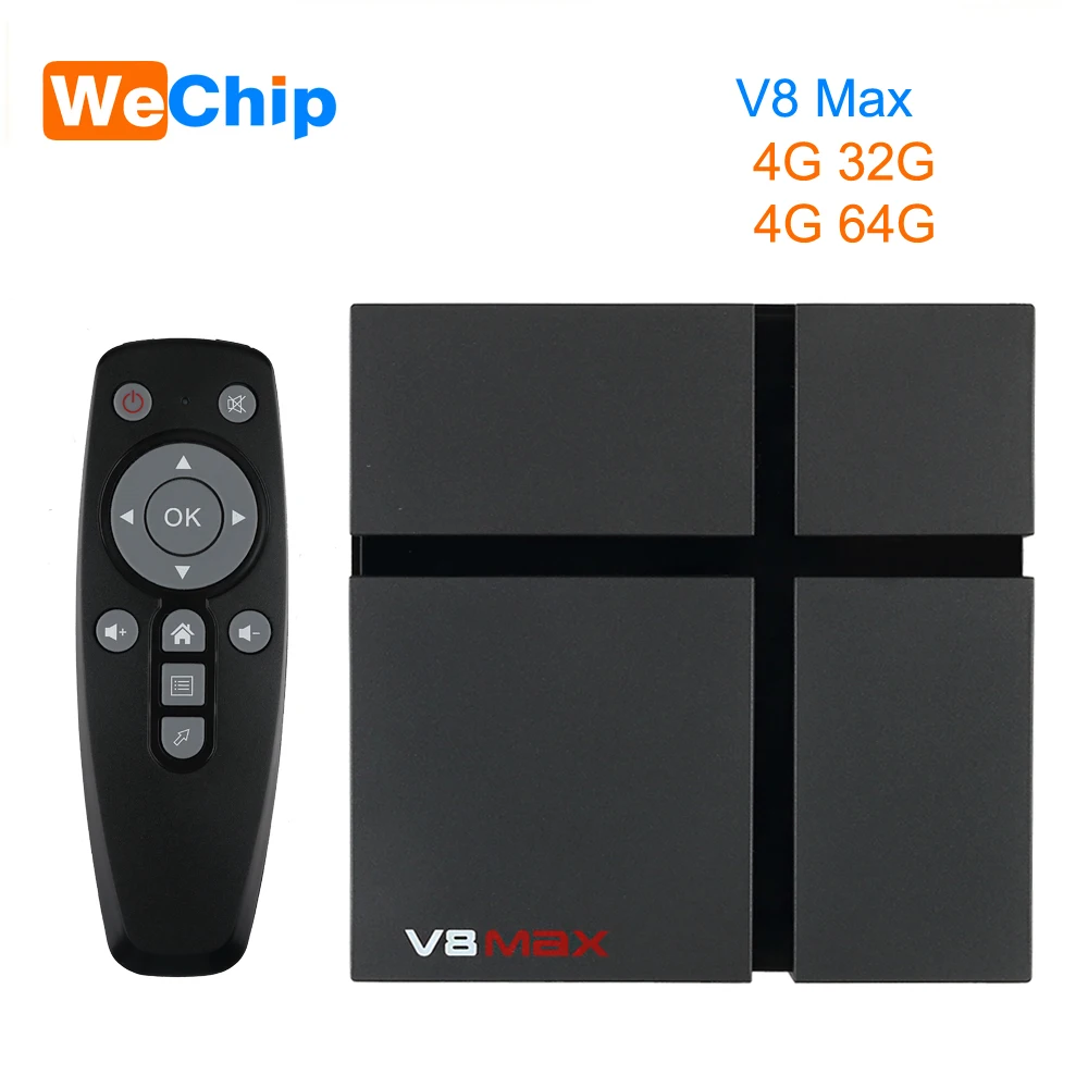 

Wechip V8 Max Android 8.1 Smart TV Box 4G 64G Amlogic S905X2 Davlin MP2 2.4G+5G Wifi BT 4.0 100M Media Player 4G 32G Ott tv box