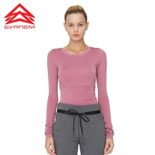 SYPREM футболка для йоги s, тонкая дышащая быстросохнущая футболка для фитнеса, йоги, бега, Брендовые женские рубашки, женская футболка, TX80117