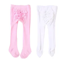 Rendas Bebê Menina Calças Justas Primavera Outono Quente Algodão Pantys Meia-calça Cor de Rosa Branca Meias Bebes Infantil Bonito de Alta Qualidade PP