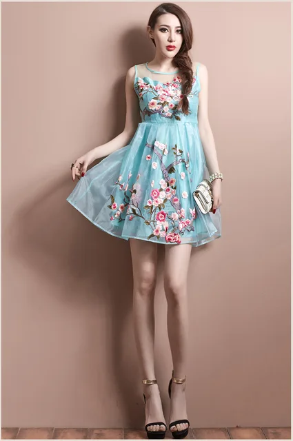 Aliexpress.com : Buy New designer party dresses 2015 fashion 3d floral ...