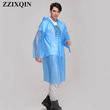 Fashion Women Men PEVA Transparent Raincoat Poncho Portable Light Raincoat NOT Disposable Rain Coat For Adult