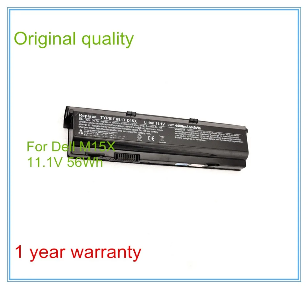 

11.1V 56Wh Original Laptop Battery F681T For M15X F681T D951T T780R 0T780R W3VX3 6CELL