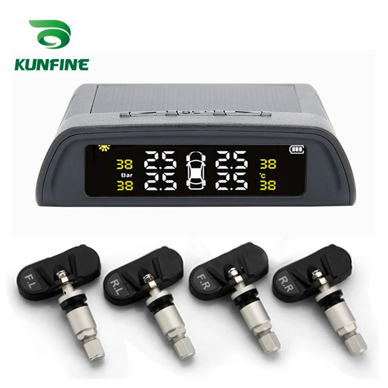 

KUNFINE Smart Car TPMS Tyre Pressure Monitoring System Solar Energy TPMS Digital LCD Display Auto Security Alarm Systems