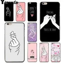 

Yinuoda For iphone 7 6 X Case Love on the finger heart Bling Popular Phone Case for iPhone X 6 7 6s 7plus 8 8Plus 5 5S 5C SE