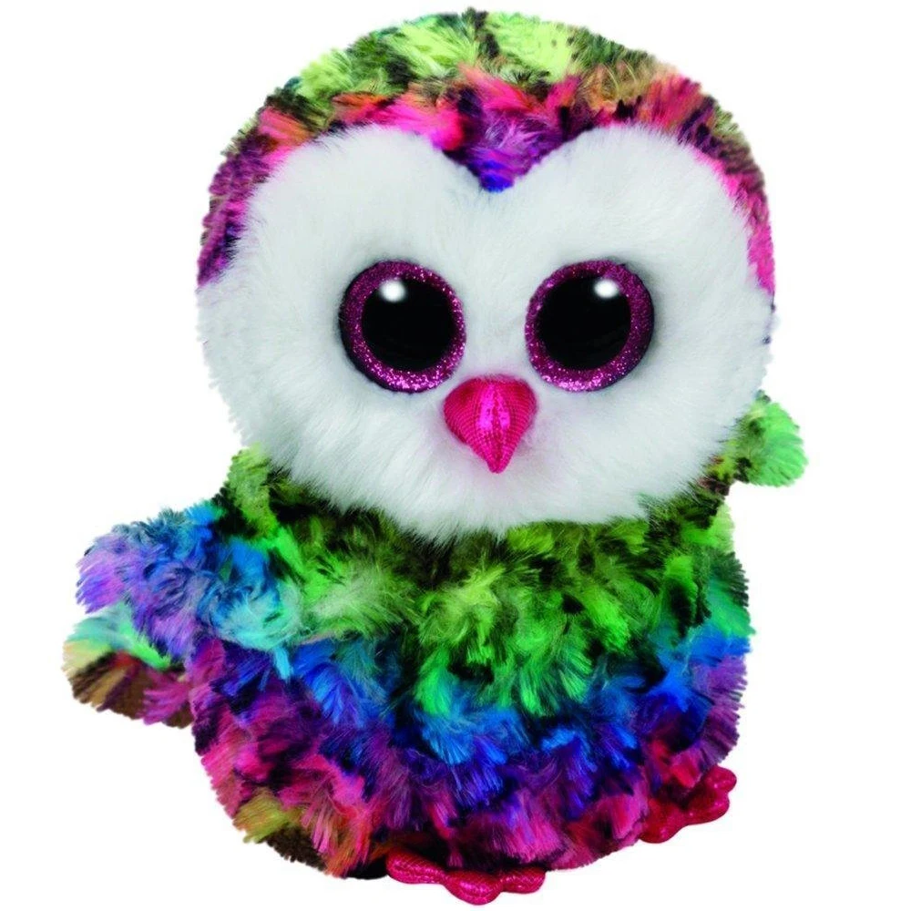 

Pyoopeo Original Ty Boos 10" 25cm Owen the Owl Plush Medium Stuffed Animal Collection Soft Doll Toy with Heart Tag