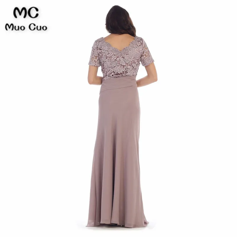 Mocuo ройер синий Мать невесты платья с короткий рукав бисером Для женщин Vestidos шифон Вечерние платья