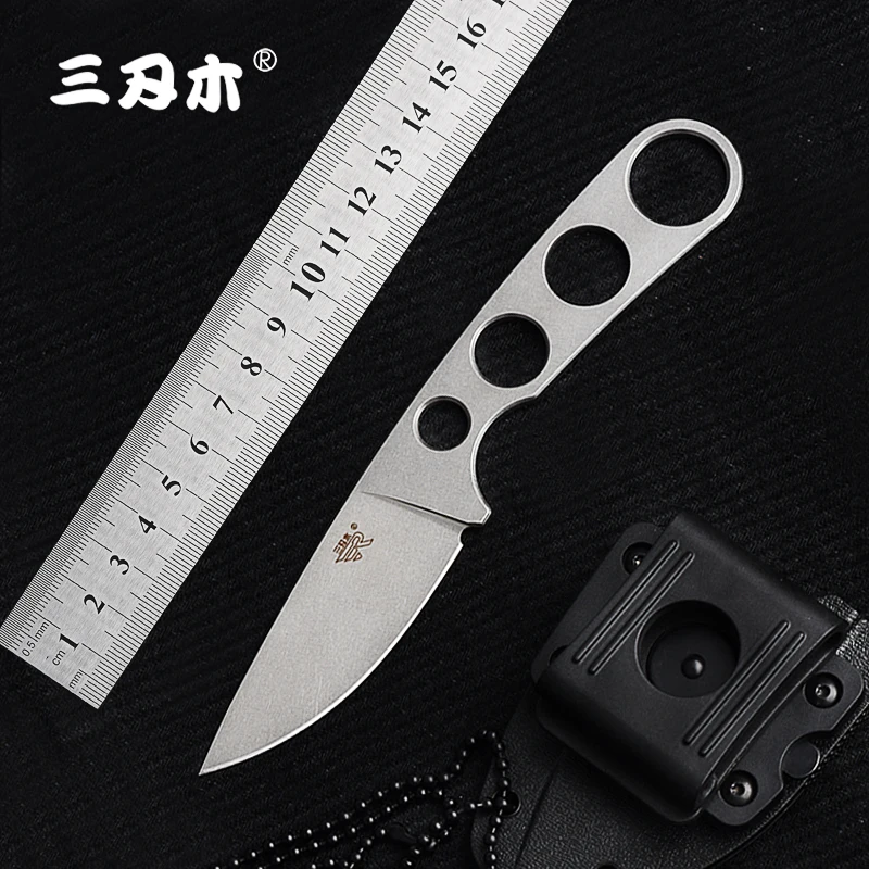 Sanrenmu 7130 Fixed Knife 7Cr17 One Keel Steel outdoor camping survival tactical hunting knife bushcraft knife With KYDEX Sheath