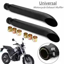 2pcs Universal Motorcycle Cafe Racer Exhaust Pipe For Harley Bobbers