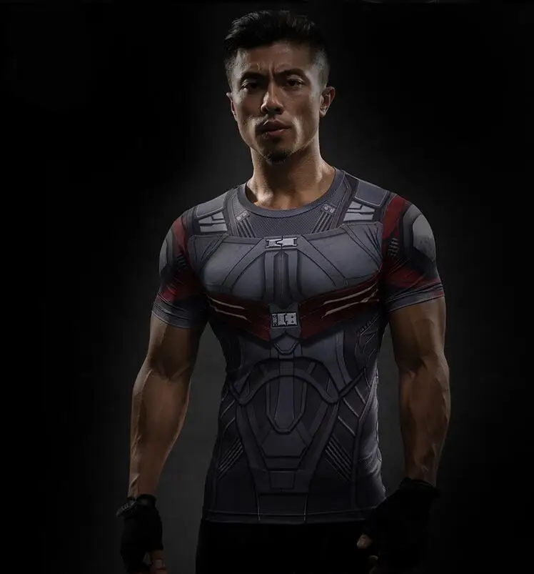 picture color Новинка, летняя футболка супергероя Marvel, 3D Супермен/Человек-паук/Бэтмен/Мужская футболка, короткий рукав, компрессионная для кроссфита, футболка - Цвет: picture color