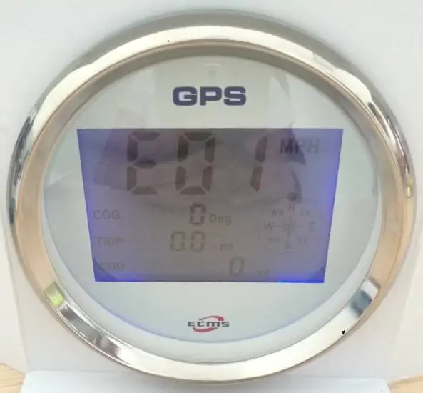 Дизайн морской лодки Автомобильный GPS Спидометр 0-999Knot 9-32 V 85mm 3,35 Inch 316L хром Безель белый циферблат 902-00031