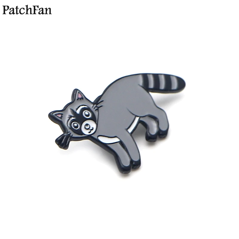 20 шт./лот Patchfan Procyon lotor Медведь Металл цинк эмаль булавки медаль рюкзак рубашка одежда сумка броши значок для мужчин женщин A1850