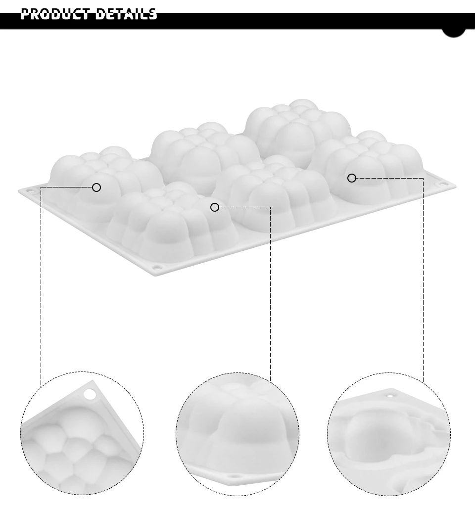 SILIKOLOVE 6 полости небо облако плесень для шоколада десерт Выпекание Мусса кондитерские формы украшения торта инструменты экологически чистые