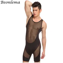 Beonlema Для мужчин Боди для коррекции фигуры Нижнее белье Full Body Shaper жилет сексуальные перспектива Hombre боди XL черный Shaperwear