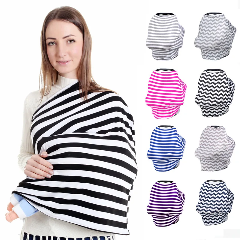 

Multi-Use Stretchy Infinity Scarf Baby Car Seat Cover Canopy Nursing Covers Breastfeeding Shopping Cart Cover High Chair Covers