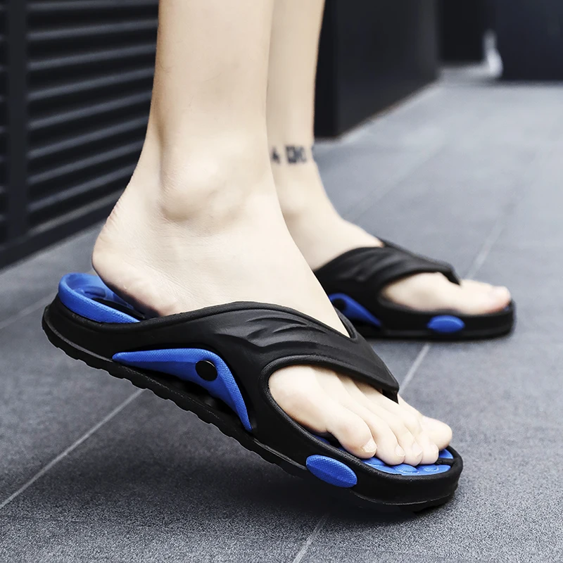 Summer Men Flip Flops Male Mixed Color Slippers Men Casual PVC EVA Shoes Summer Fashion Flats Comfortable Sandals Size 40~45