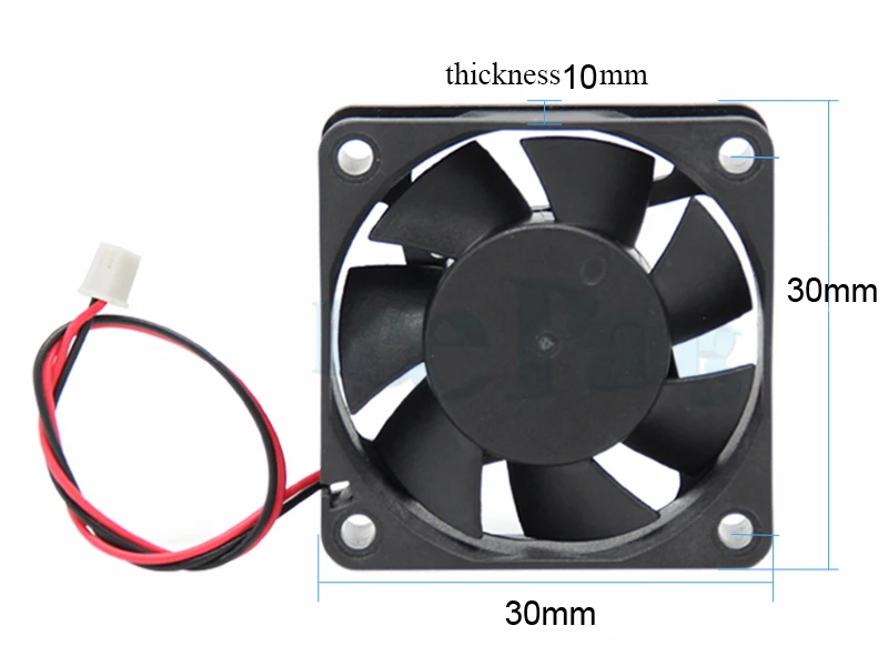 3010 Вентилятор охлаждения 12V 24V с бесщеточным двигателем постоянного тока охлажденный ветилятор 2 Pin Dupont провод 30*30*10 мм радиатор 3D-принтеры Запчасти и аксессуары