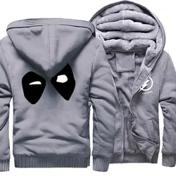 Новые модные свитеры Для мужчин 2017 брендовая одежда зимние теплые Флисовые толстовки Печать герой хип-хоп Уличная Для мужчин с капюшоном