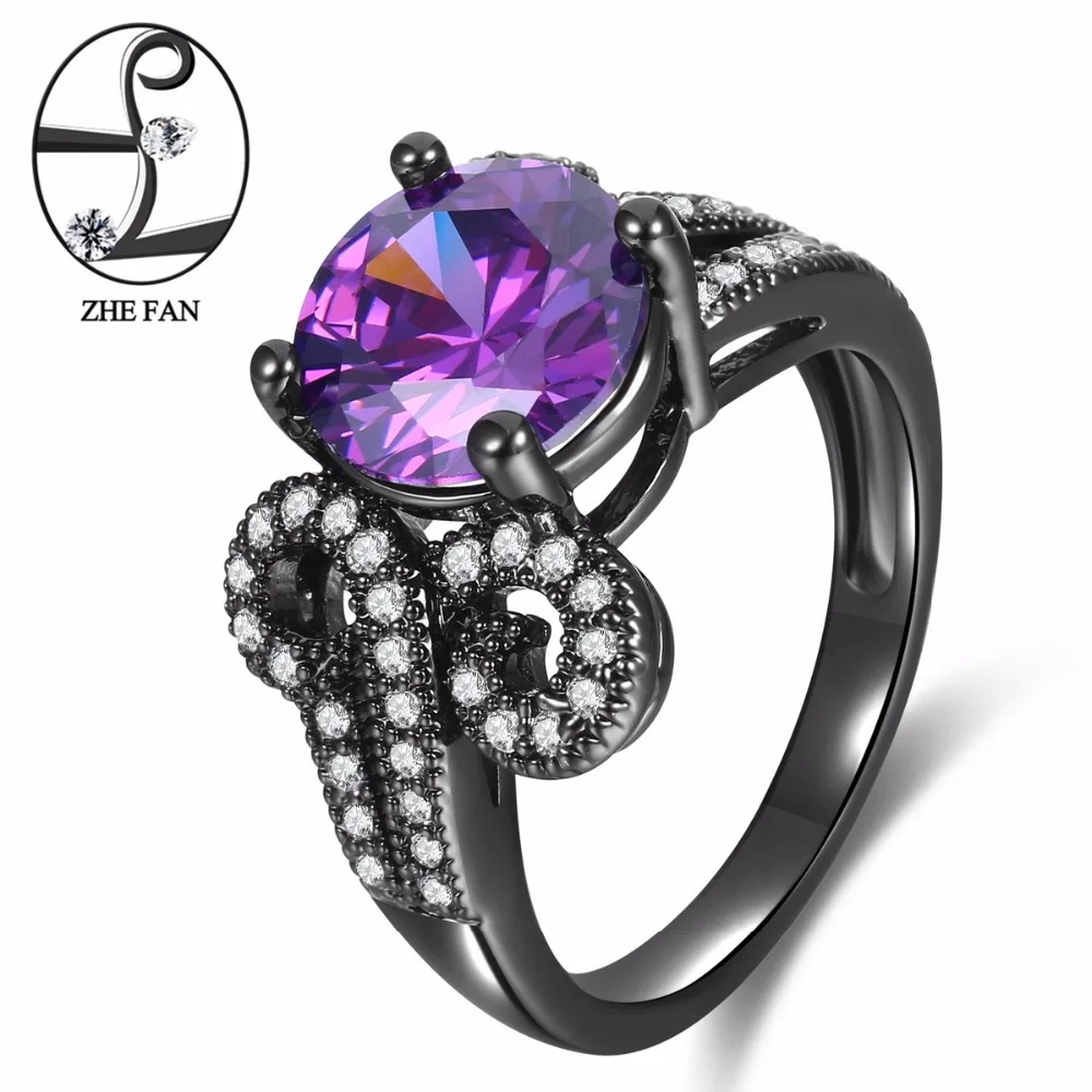 ZHE FAN Jewelry accessories Ring Big Round Shape AAA Cubic Zirconia